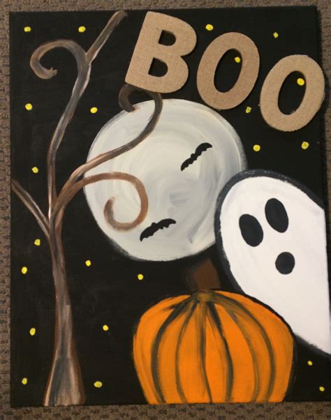 easy halloween paintings on canvas|cute easy halloween paintings.